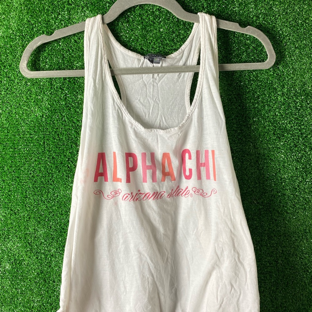 White Alpha Chi Arizona State Tank Top